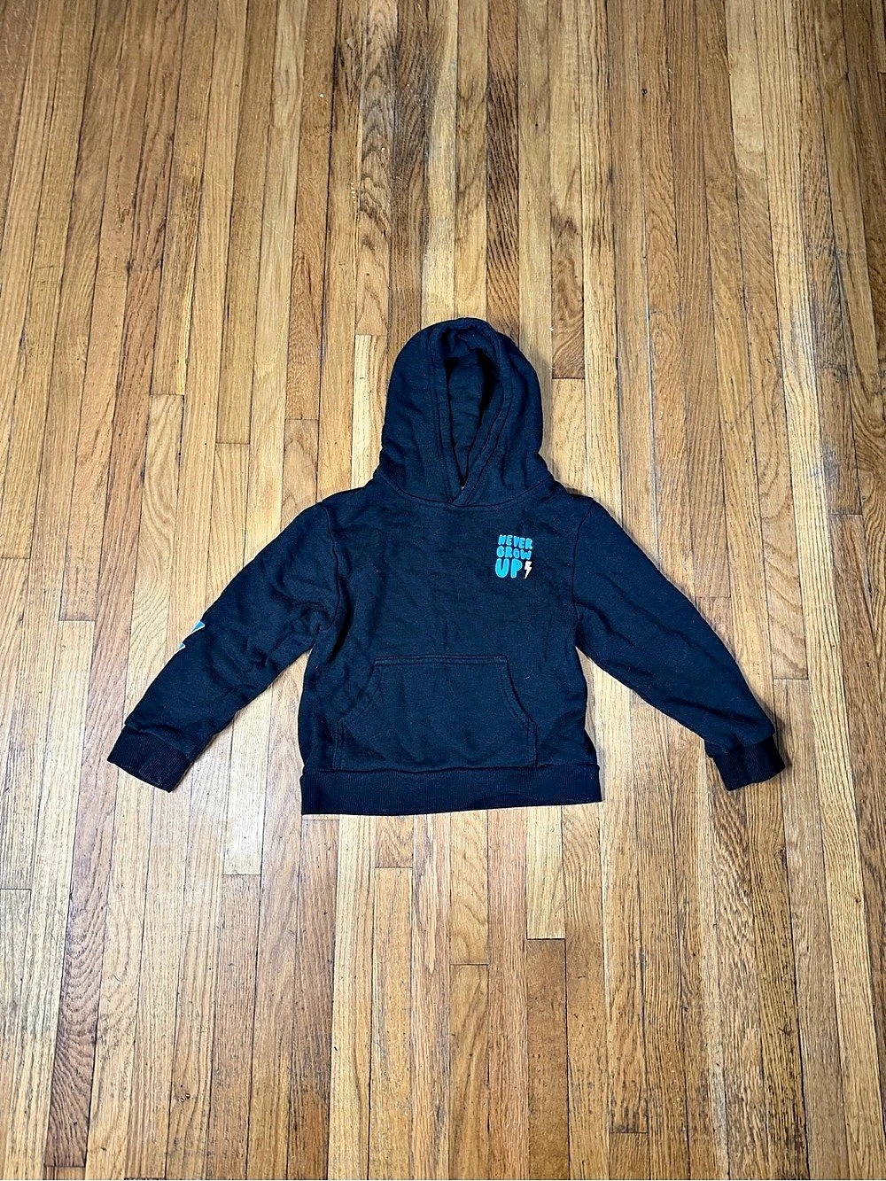 Little Trouble Never Grow Up Hoodie 3T Black & Blue